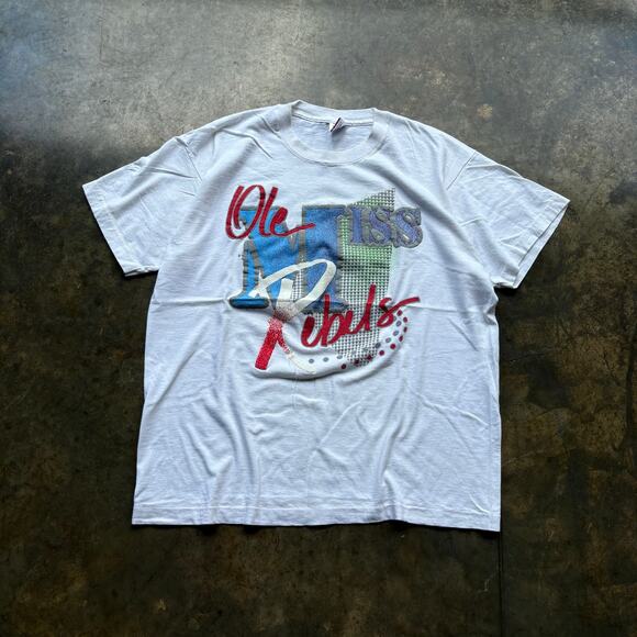 Vintage Early 90s Ole Miss Rebels T-shirt - Picture 1 of 5